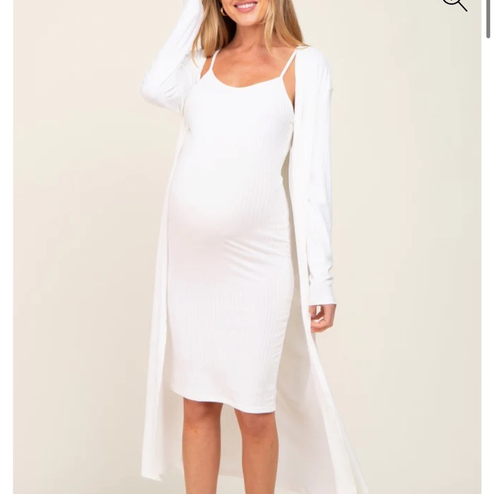 White 2 piece cardigan set pink blush